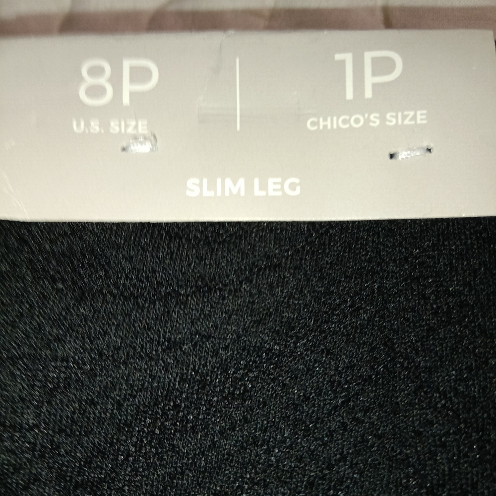 Chico's Black Knit Jacquard Pants - Picture 5 of 5
